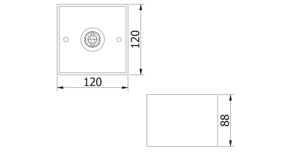 Kép 4/4 - Lámpa Mennyezeti lámpatest  SAKURA, aluminium, 120x120x85 mm,IP20,1xES111 négyzet, fehér