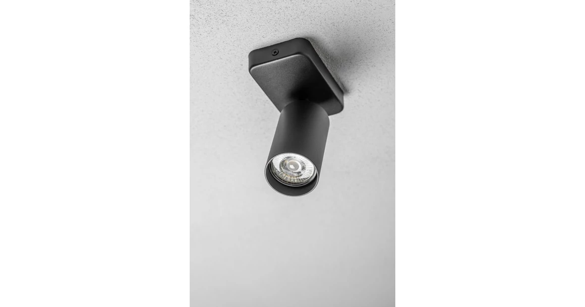 Kép 4/5 - Lámpa Fali lámpatest SANTO BIS, aluminium, IP20, max. 20W,egy , kör, fekete