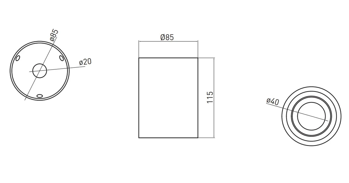 Kép 6/6 - Lámpa Mennyezeti lámpatest SENSA AQUA, aluminium, 85x115, IP54, max 50W, kör, szürke