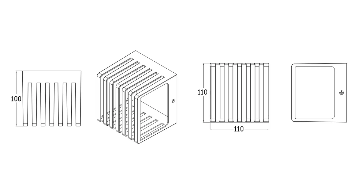 Kép 2/4 - Lámpa Fali lámpa SIROLO LED 10W, 1000lm, IP54, AC220-240V, 50/60Hz,4000K, grafit
