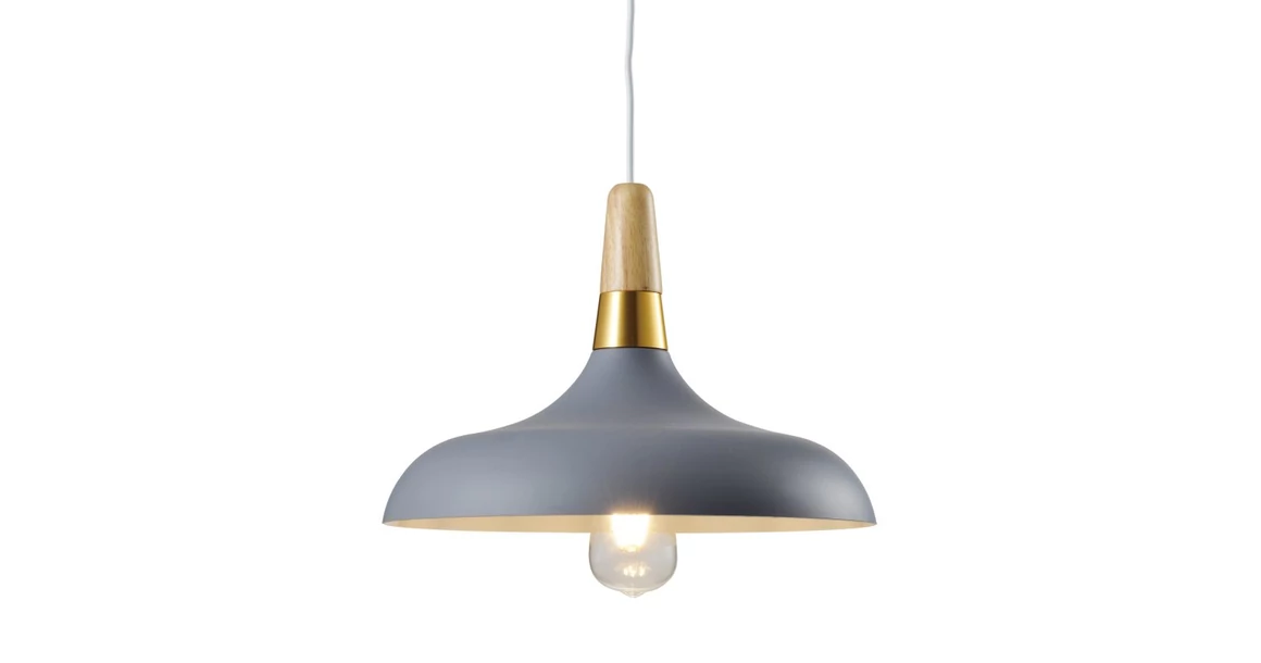 Kép 1/5 - Lámpa Mennyezeti lámpatest SKANDI 1,7368,AC220-240V,50/60Hz,1*E27,IP20,átmérő 35CM,egyes,szürke