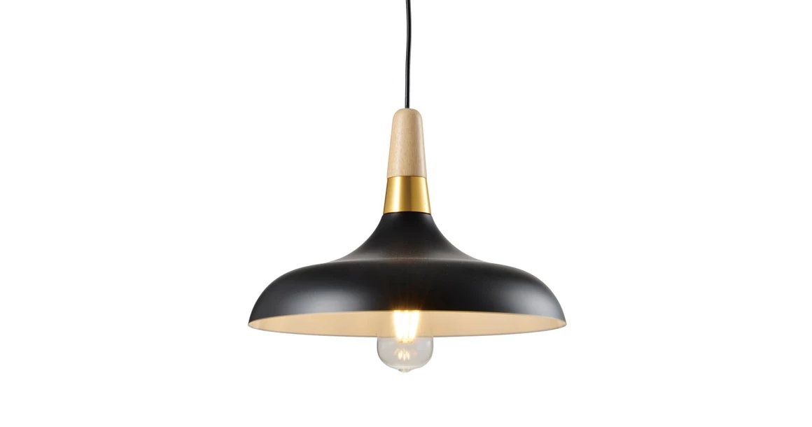 Kép 1/3 - Lámpa Mennyezeti lámpatest SKANDI 2,7382,AC220-240V,50/60Hz,1*E27,IP20,átmérő 35CM,egyes,fekete