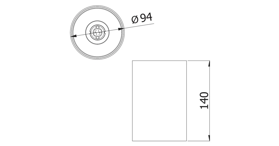 Kép 2/2 - Lámpa Mennyezeti lámpatest TENSA, aluminium, 94x140 mm, IP20, GU10 max. 20W, kör, fehér