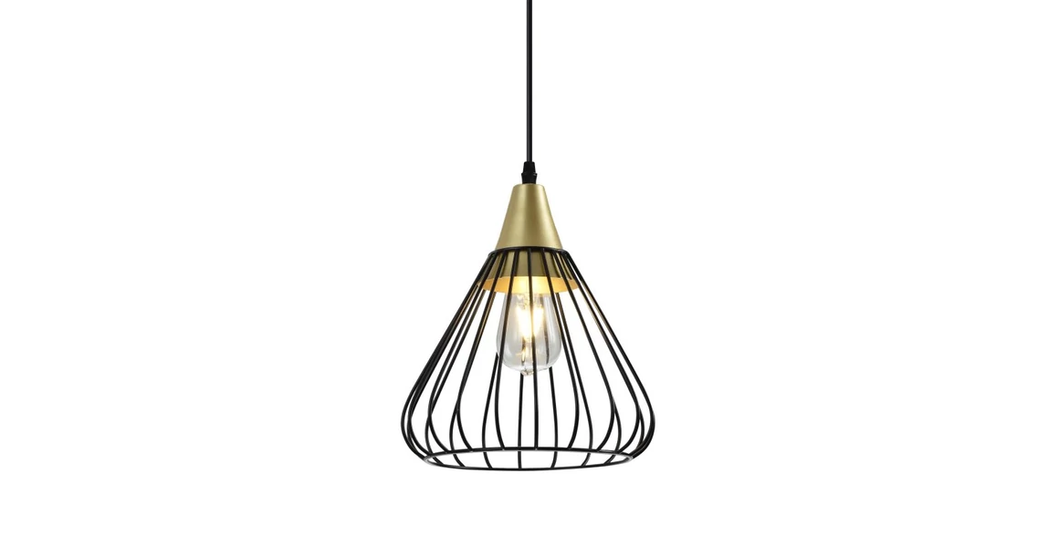 Kép 1/4 - Lámpa Mennyezeti lámpatest TESS,2394,AC220-240V,50/60Hz,1*E27,IP20,átmérő 24cm,egyes,fekete/arany