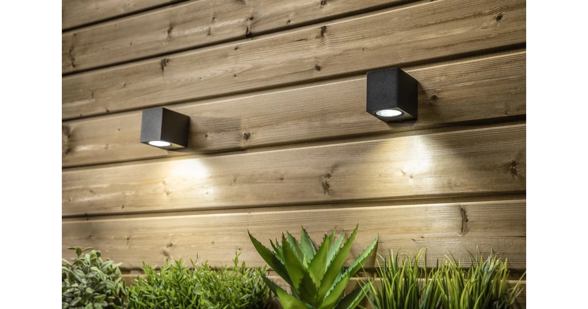 Kép 3/4 - Lámpa Fali lámpa TIAGO négyzet, 1 irányú, GU10, MAX.35W, IP54 AC220-240V, 50/60Hz, fekete