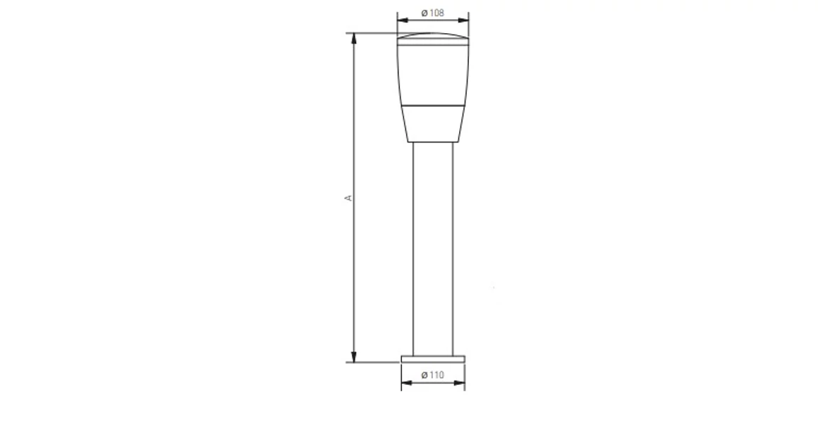Kép 5/5 - Lámpa Kerti lámpatest TORO-P 50, E27, MAX.15W, IP54, AC220-240V, 50-60Hz, oszlop, fekete
