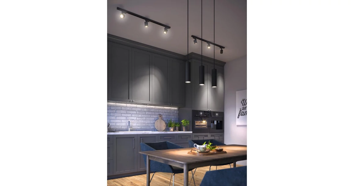 Kép 2/8 - Lámpa Mennyezeti lámpatest TRESOS II, 3xGU10, aluminum, IP20, max. 3x20W, fekete