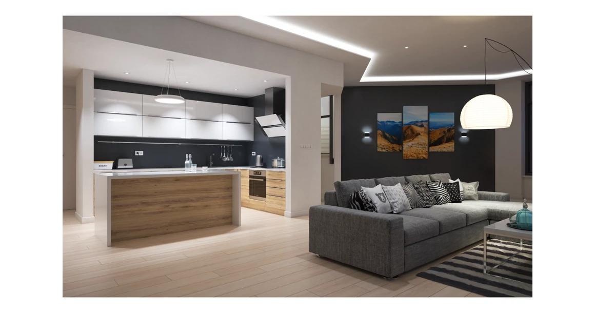 Kép 2/4 - Lámpa Fali lámpa VALLA 8W, 2-irányú, 640lm, AC220-240V, 50/60Hz, IP54, 4000K