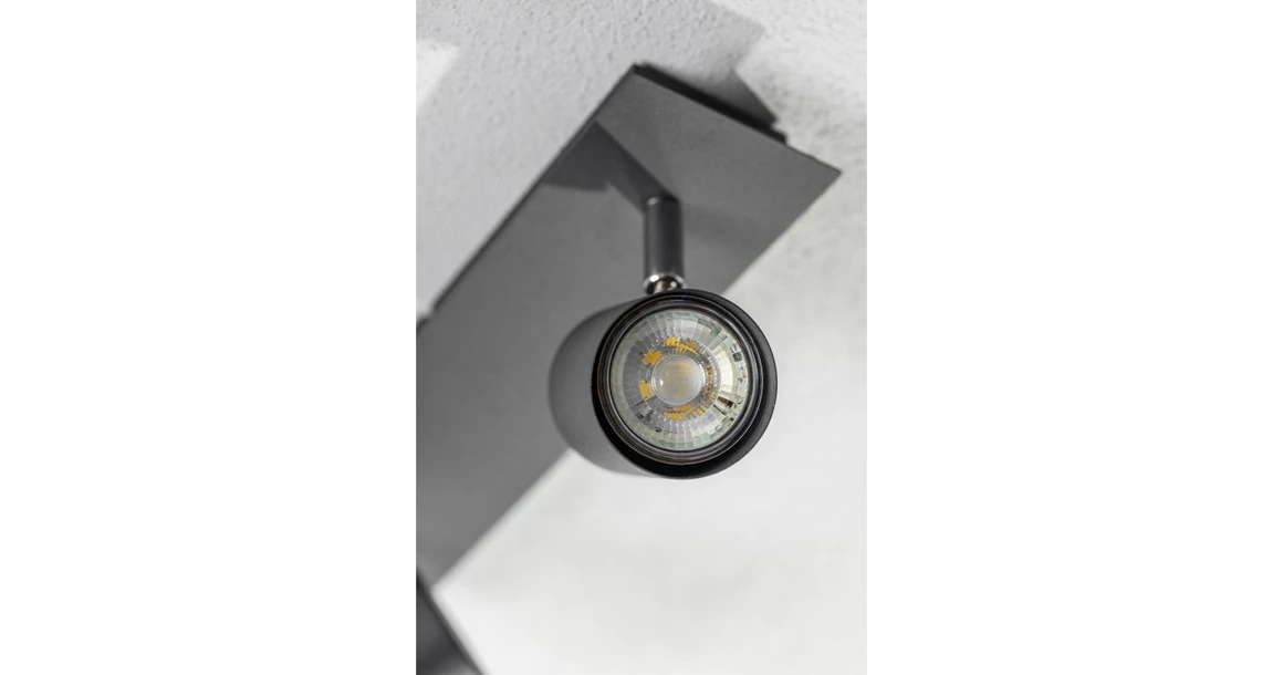 Kép 5/6 - Lámpa Mennyezeti lámpatest VENETO, IP20, max. 20W, 2 x GU10, kör, fekete