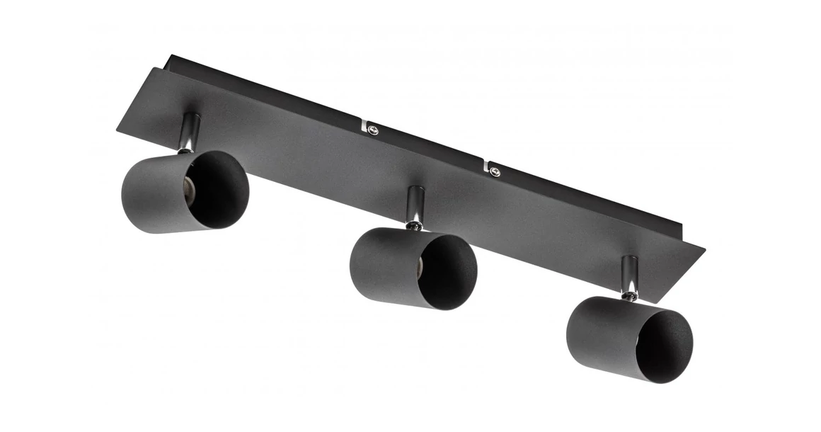 Kép 1/6 - Lámpa Mennyezeti lámpatest VENETO, IP20, max. 20W, 3 x GU10, kör, fekete