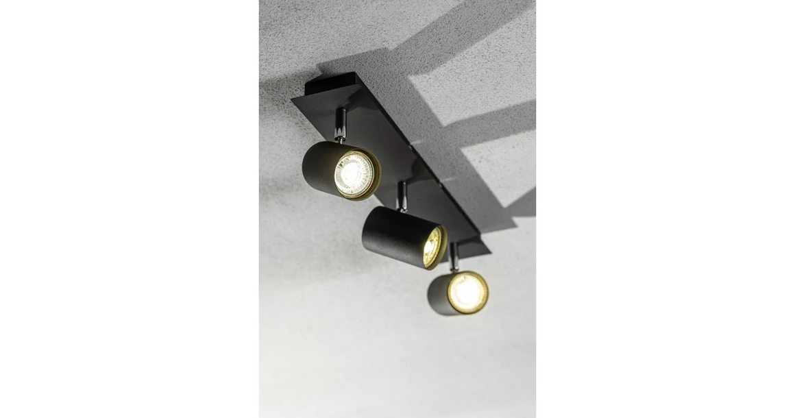 Kép 2/6 - Lámpa Mennyezeti lámpatest VENETO, IP20, max. 20W, 3 x GU10, kör, fekete