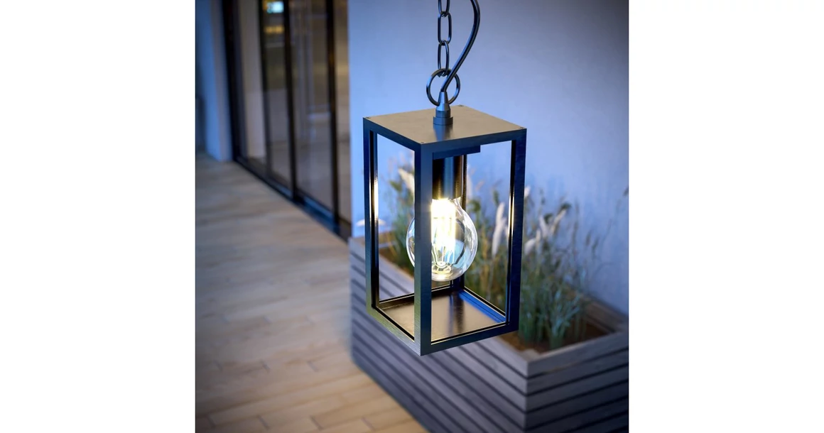 Kép 2/6 - Lámpa Kerti lámpatest VENTANA-H, E27,, MAX. 20W, IP54, AC220-240V, 50-60Hz, fekete