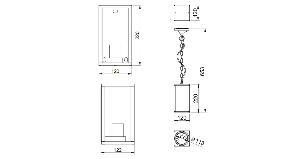 Kép 6/6 - Lámpa Kerti lámpatest VENTANA-H, E27,, MAX. 20W, IP54, AC220-240V, 50-60Hz, fekete
