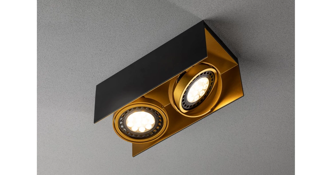 Kép 2/5 - Lámpa Mennyezeti lámpatest Verso,4212,AC220-240V, 50/60 Hz, IP 20,2*Gu10,ES111, dupla, fekete/arany