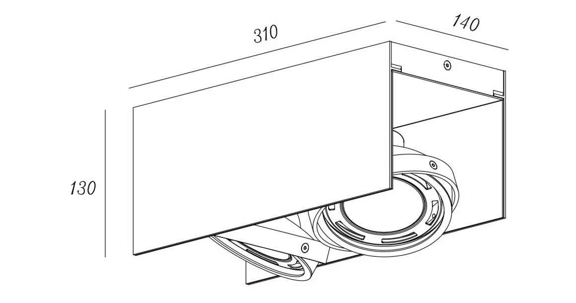 Kép 4/4 - Lámpa Mennyezeti lámpatest Verso,4250,AC220-240V, 50/60 Hz, IP 20,2*GU10, ES111, dupla, fehér/fekete