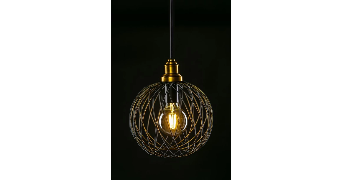 Kép 5/7 - Lámpa Mennyezeti lámpatest VIELA 1,6972,AC220-240V,50/60Hz,1*E27,IP20,átmérő 25cm,egyes,fekete/arany