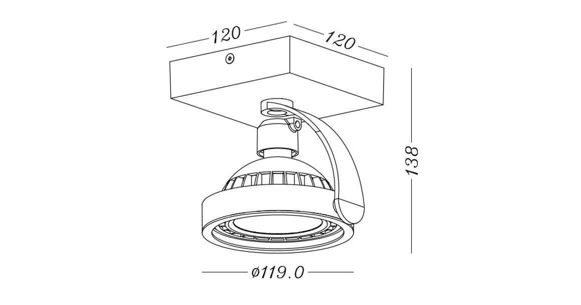 Kép 4/4 - Lámpa Mennyezeti lámpatest Wally, 4342AC220-240V, 50/60 Hz, IP 20,1*GU10, ES111, egyes, fehér
