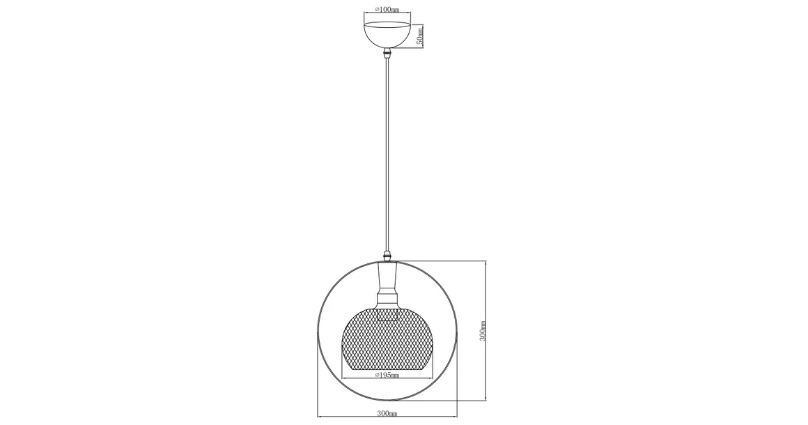 Kép 5/5 - Lámpa Mennyezeti lámpatest XALIS 1, 7214,AC220-240V,50/60Hz,1*E27,IP20,átmérő 30CM,egyes, fekete