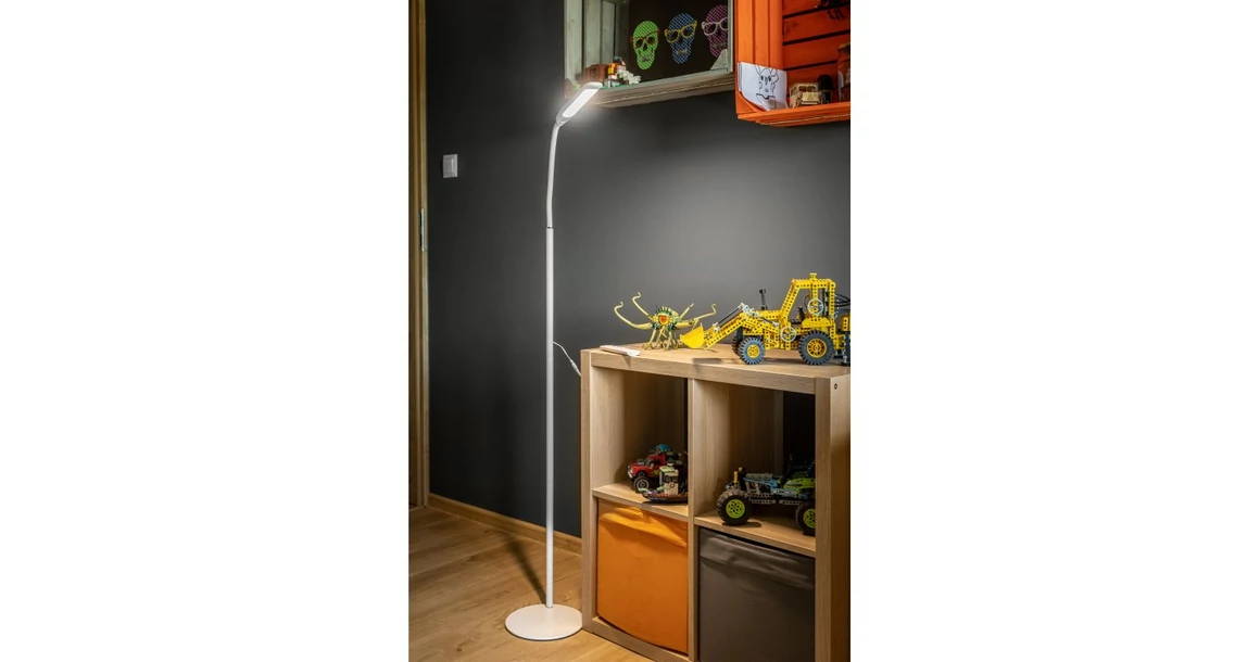 Kép 2/7 - Lámpa Állólámpa YORK 10W, 900lm, AC220-240V, 3 fokozatú fényerő, 3-CCT, távirányító ,PF>0,5, Ra>85, fehér