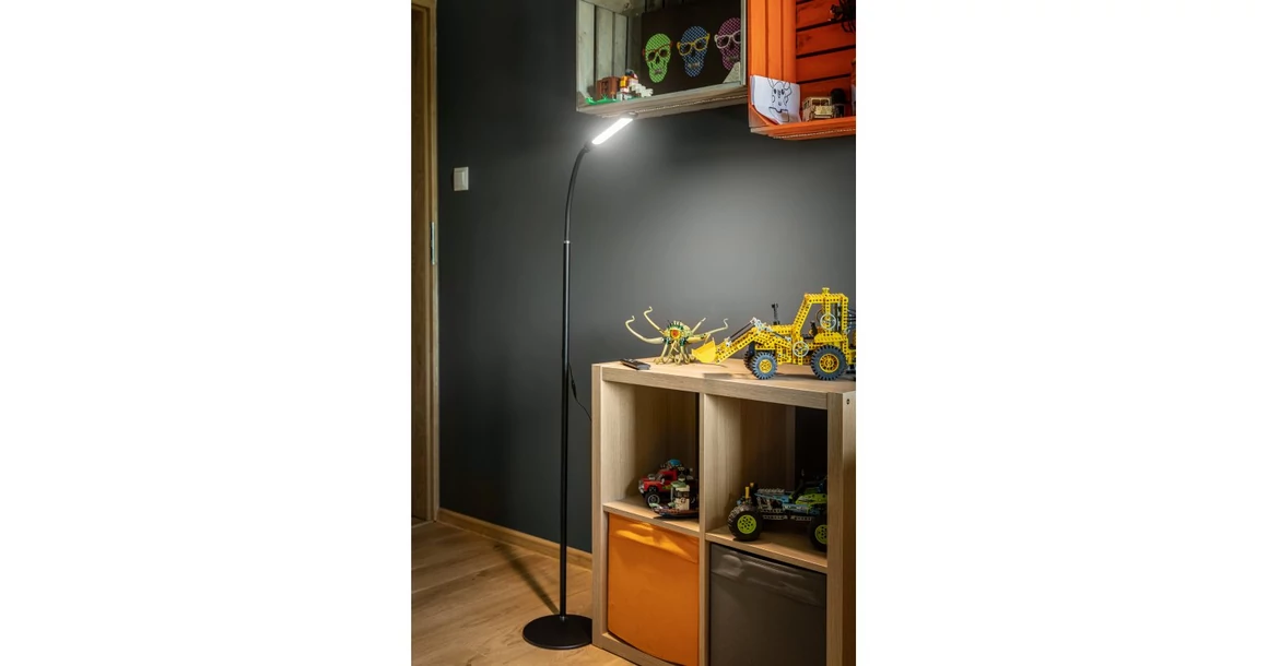 Kép 2/5 - Lámpa Állólámpa YORK 10W, 900lm, AC220-240V, 3 fokozatú fényerő, 3-CCT, távirányító ,PF>0,5, Ra>85, fekete