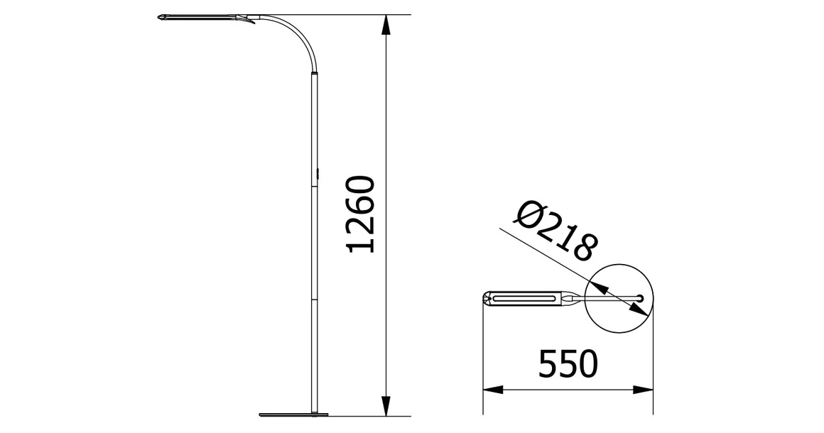 Kép 5/5 - Lámpa Állólámpa YORK 10W, 900lm, AC220-240V, 3 fokozatú fényerő, 3-CCT, távirányító ,PF>0,5, Ra>85, fekete