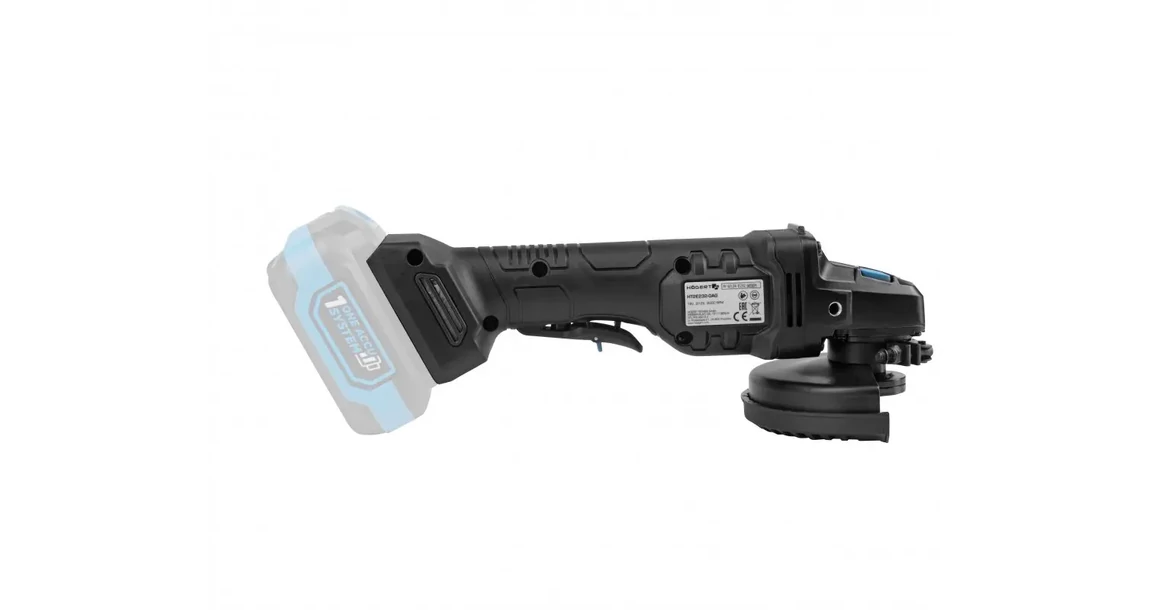 Kép 4/5 - Högert HT2E232-0AG sarokcsiszoló, biztonsági lapátkapcsolóval 18V, 125mm, dobozban