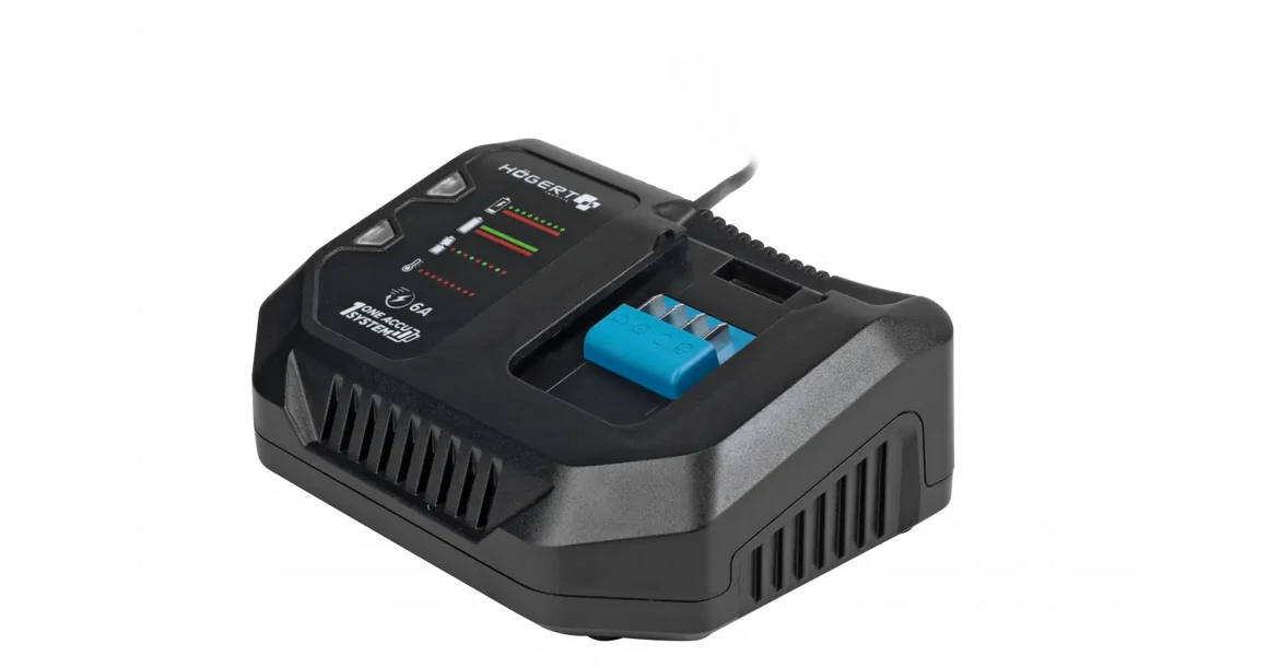 Kép 1/7 - Högert HT2E242-C40 akkumulátor töltő 18V, 4Ah, dobozban