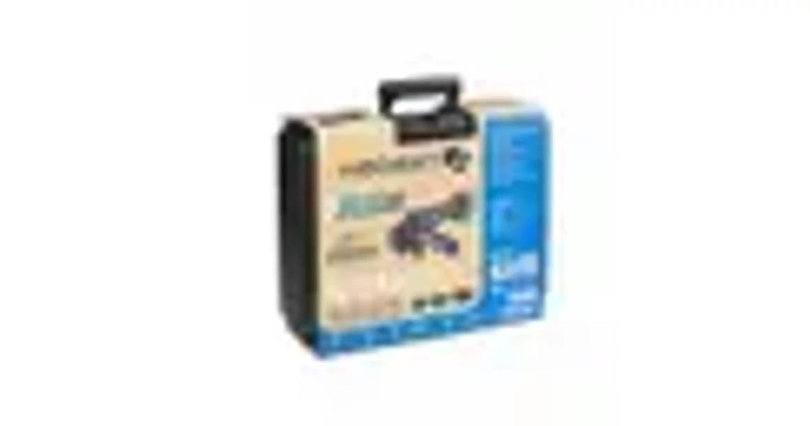 Kép 6/9 - Högert HT2E251-B24AG sarokcsiszoló, biztonsági lapátkapcsolóval szett, 18V, 125mm,2 db 4 Ah akkuval, töltővel kofferben