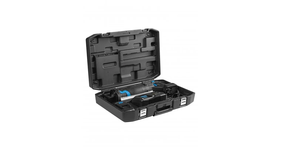 Kép 8/9 - Högert HT2E252-B14RS orrfűrész szett, 18V, akkuval, töltővel, kofferben