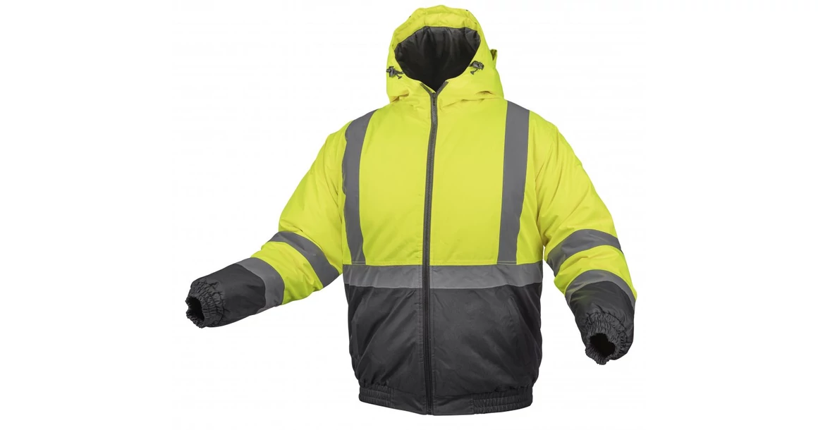 Kép 1/2 - Munkaruha Högert OKER Bélelt láthatósági bomberdzseki, sárga, S