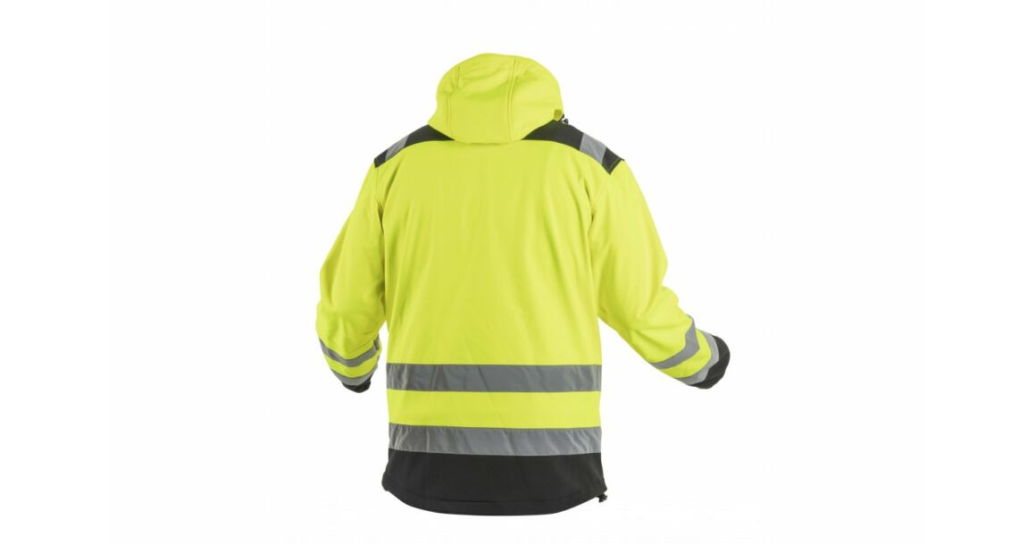 Kép 2/4 - Munkaruha Högert ARGEN Softshell láthatósági kabát kapucnival, sárga, S