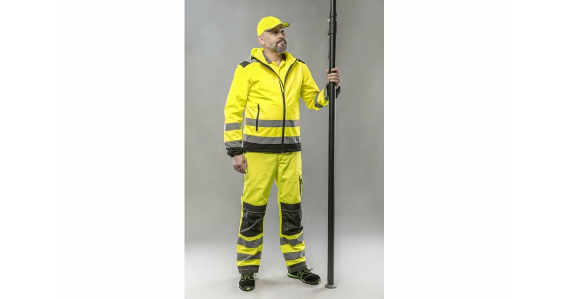 Kép 4/4 - Munkaruha Högert ARGEN Softshell láthatósági kabát kapucnival, sárga, S