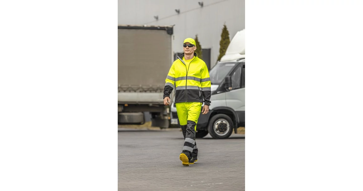 Kép 5/5 - Munkaruha Högert EXTER Láthatósági softshell kabát, sárga, S