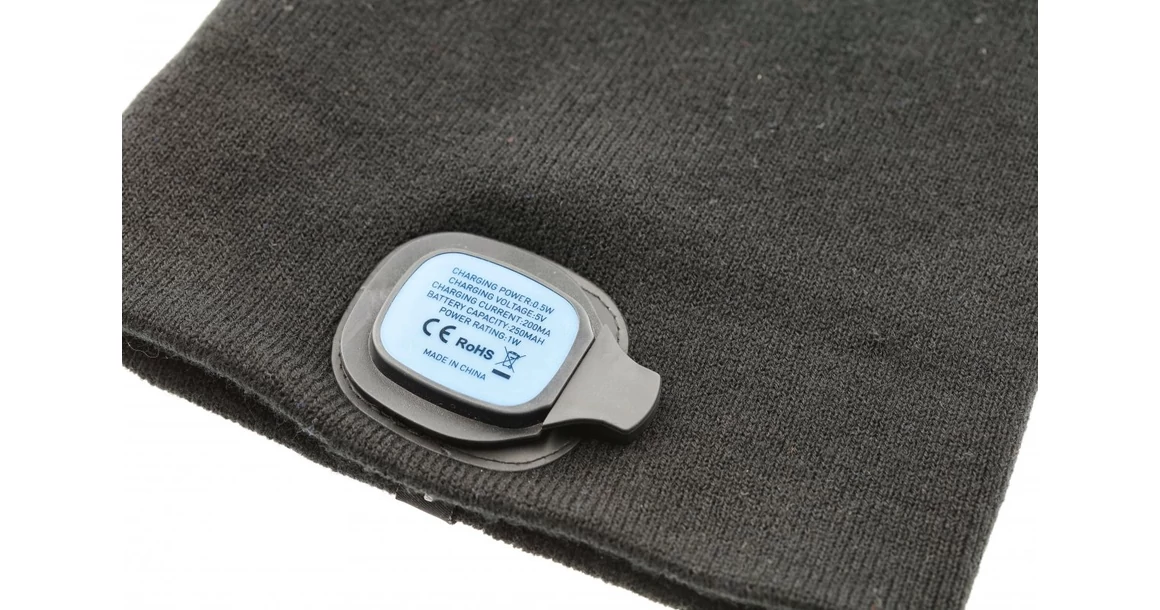 Kép 4/5 - Munkaruha Högert OTTO kötött sapka LED lámpával, univerzális fekete