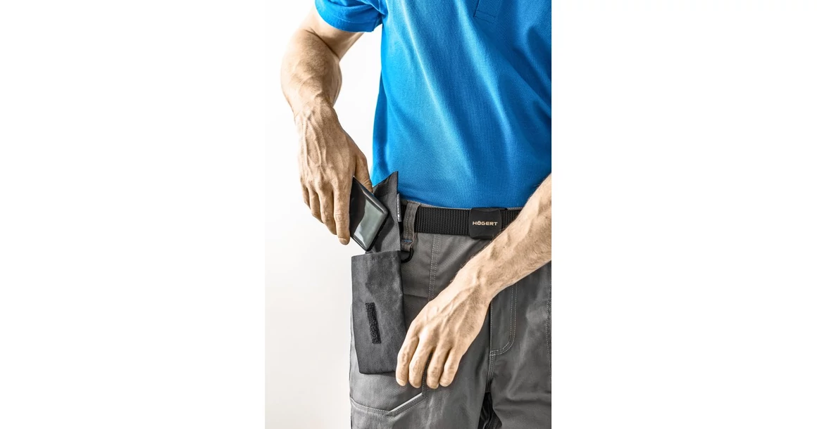 Kép 2/4 - Munkaruha Högert DALKEN Okostelefon zseb, fekete, univerzális