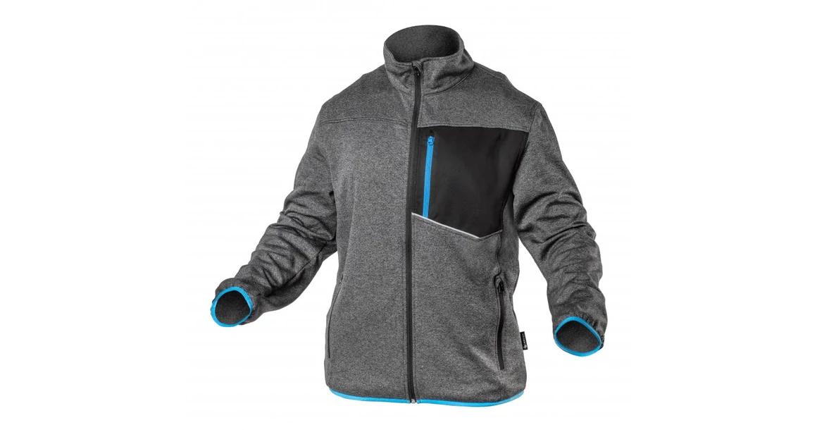 Kép 1/6 - Munkaruha Högert NISTER Munkavédelmi pulóver, szürke melange/kék 2XL (56)