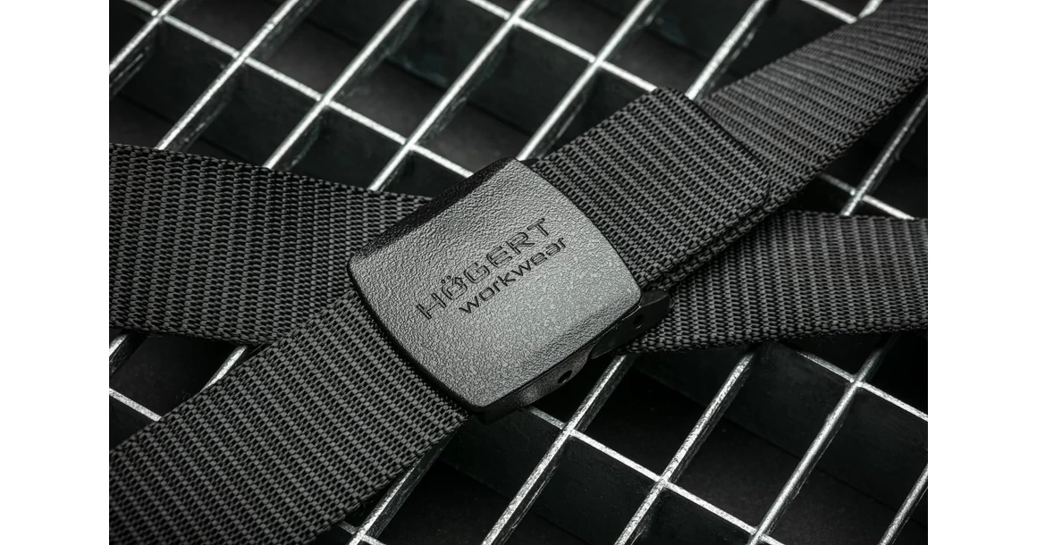 Kép 2/2 - Munkaruha Högert SOGEL öv műanyag csattal, univerzális, fekete, 130 cm