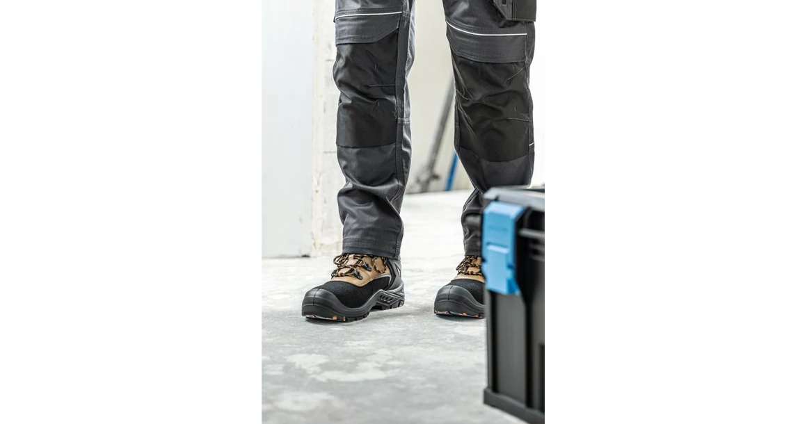 Kép 5/5 - Munkaruha Högert MEPPEN Munkavédelmi bakancs ADVANCED S3 SR bézs/fekete 40