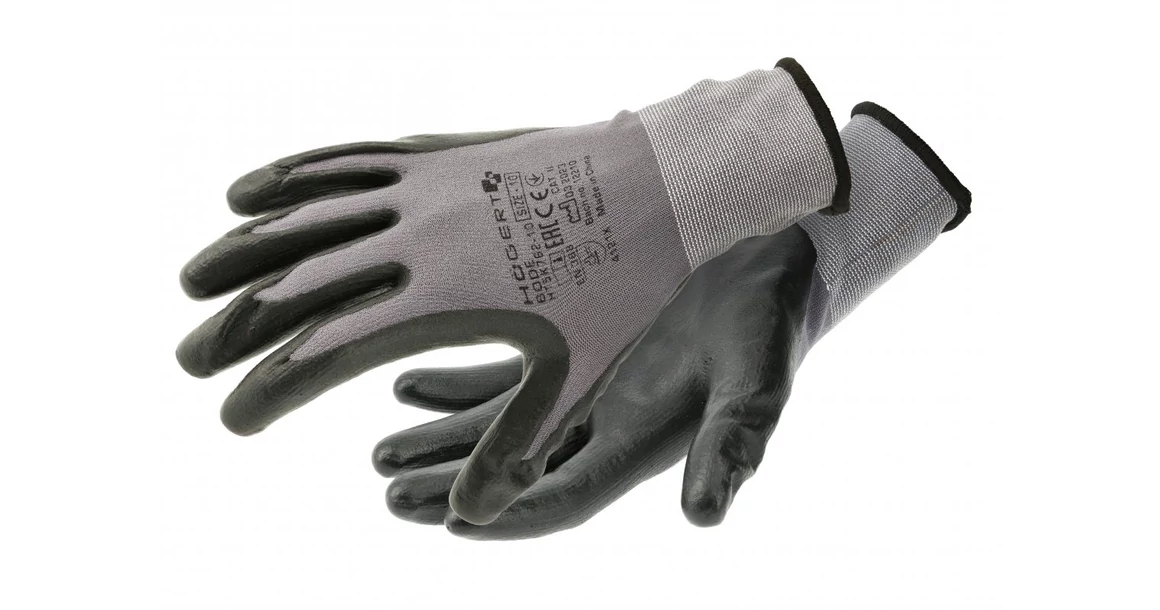 Kép 1/3 - Munkaruha Högert BODE Munkavédelmi kesztyű szürke/fekete 10