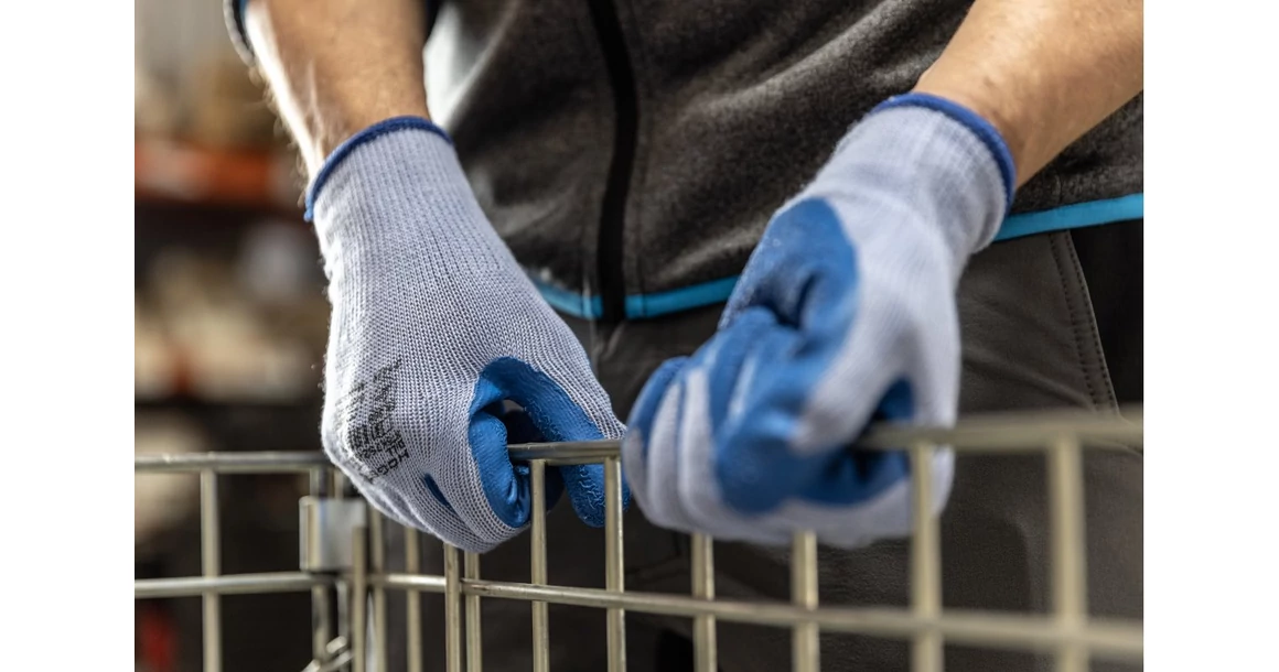 Kép 2/2 - Munkaruha Högert DILL Munkavédelmi kesztyű szürke/kék 11
