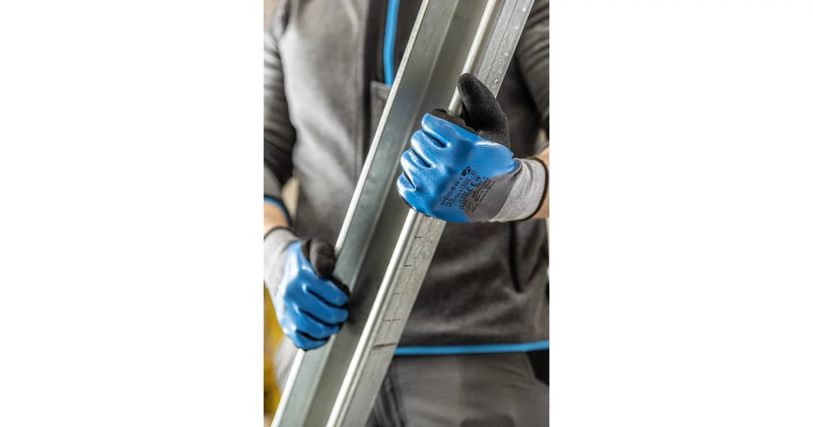 Kép 3/3 - Munkaruha Högert BROLL Munkavédelmi kesztyű rezgéscsillapító poliuretánnal bevonva, fekete 10