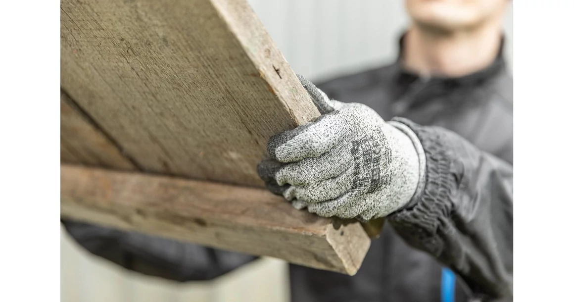 Kép 2/2 - Munkaruha Högert FUHSE Munkavédelmi kesztyű, vágásálló HPPE, szürke/fekete 10