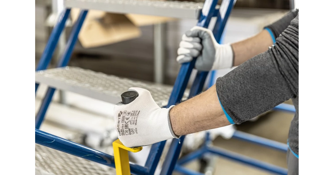 Kép 2/2 - Munkaruha Högert GLAN Munkavédelmi kesztyű fehér/szürke 12 pár/csomag 10