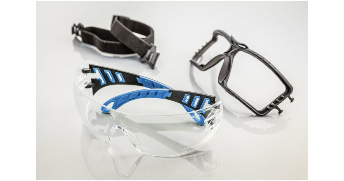 Kép 4/7 - Munkaruha Högert LOTZEN Átlátszó biztonsági szemüveg, univerzális, kék szár