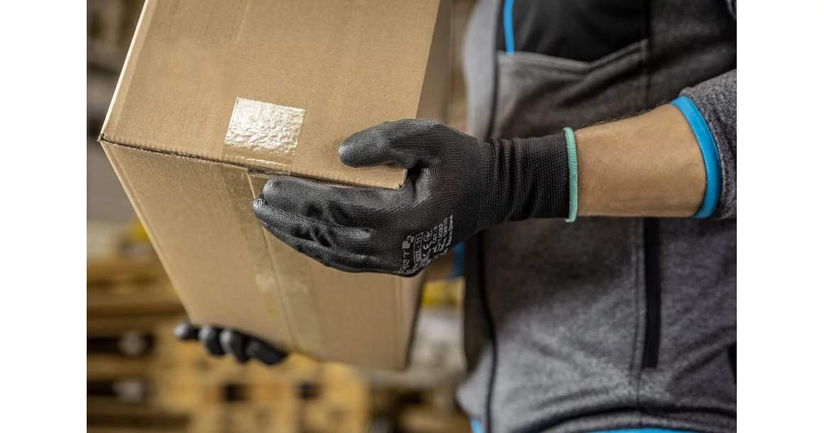 Kép 2/2 - Munkaruha Högert JAGST Munkavédelmi kesztyű fekete 12 pár/csomag 10