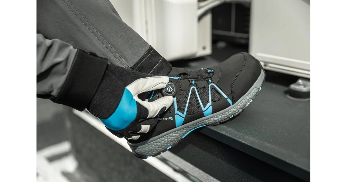 Kép 2/2 - Munkaruha Högert STOR Munkavédelmi kesztyű fekete/kék 10