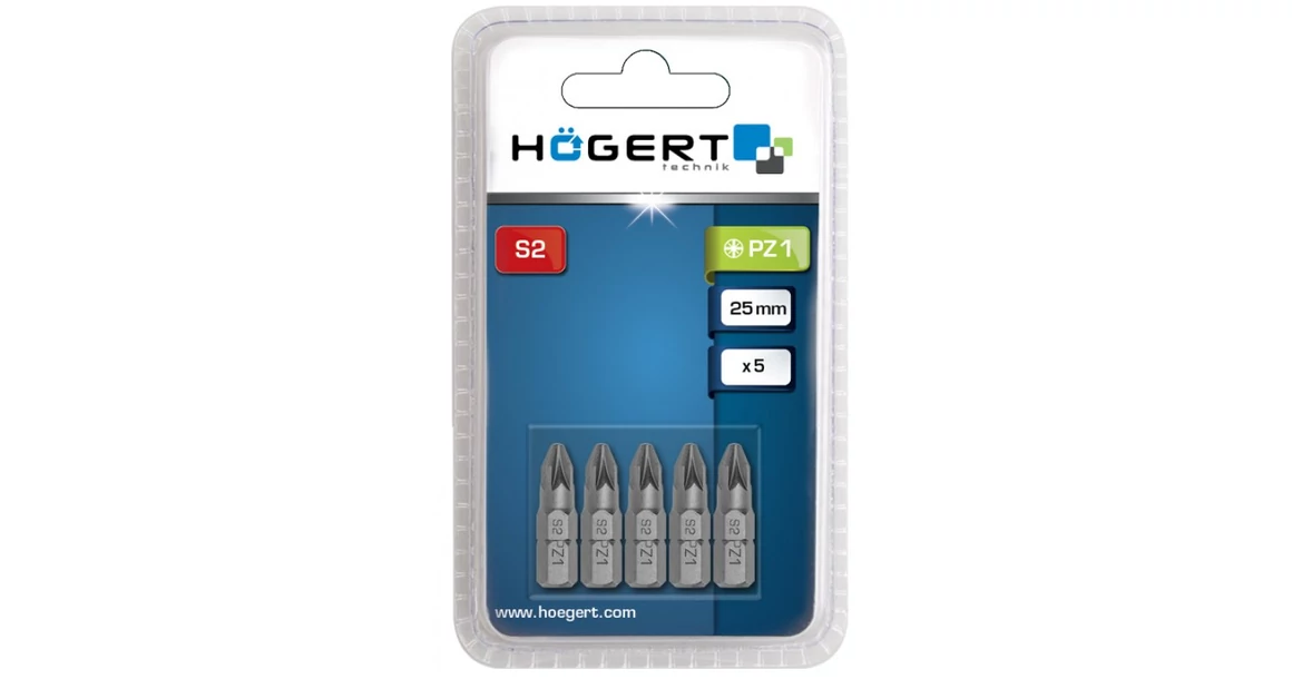 Kép 2/2 - Szerszám Högert Bitfej 25mm, PZ0, S2, DIN3126,  5db/csomag