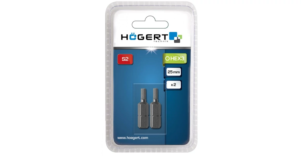 Kép 2/2 - Szerszám Högert Bitfej 25mm, H3, S2, DIN3126,  2db/csomag