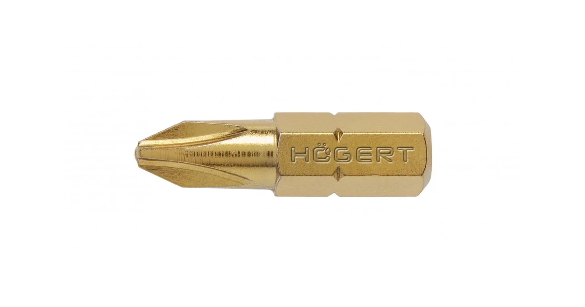 Kép 1/2 - KIFUTÓ KIFUTOTT Szerszám Högert Bitfej 25mm, PZ1, S2, DIN3126,  5db/csomag, titán bevonattal