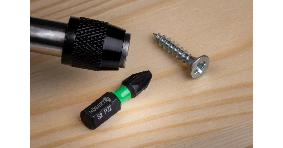 Kép 3/4 - Szerszám Högert Bitfej 25mm, PZ2, S2, DIN3126, 20db/csomag, mágnesezett, színezett